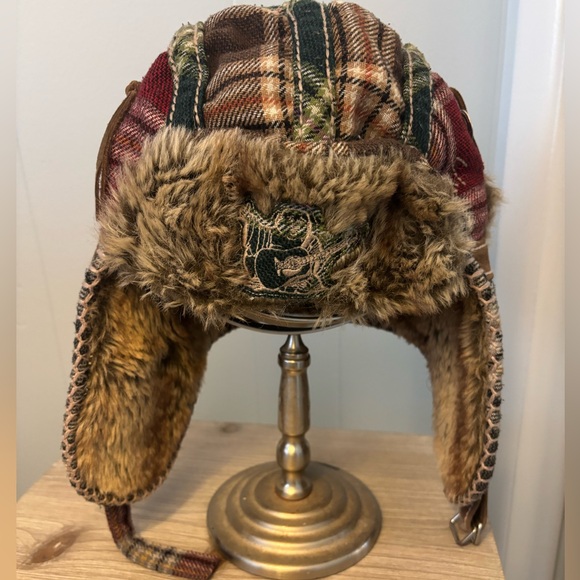 ✨TRUE RELIGION Plaid Trapper Hat with Chinstrap - Unisex - RARE - Picture 2 of 11